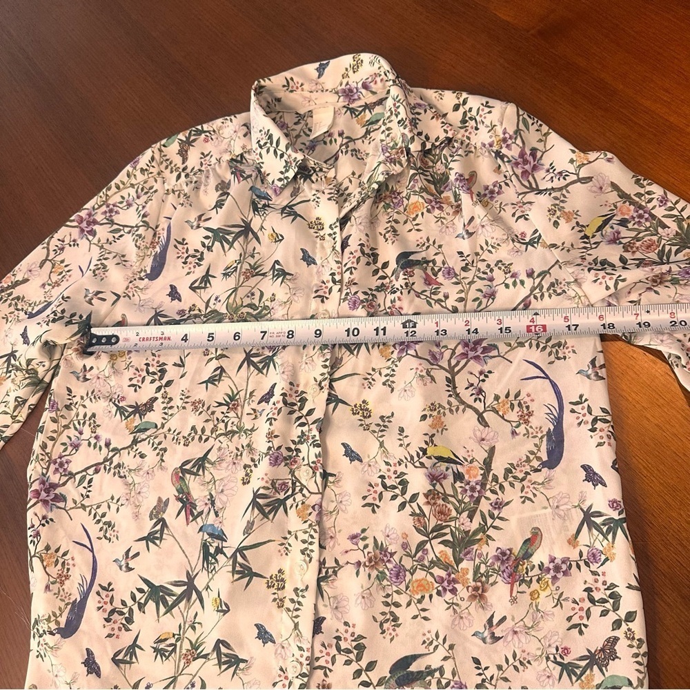 H&M Women’s Floral Birds Blouse Size 2 Small - Picture 11 of 12